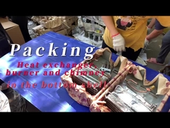 Упаковка теплообменника, горелки и дымохода в нижней оболочке